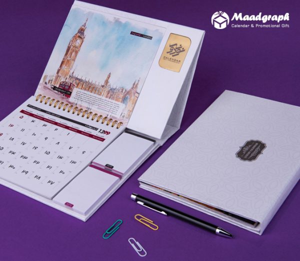 تقویم رومیزی آبرنگ یادداشت دار